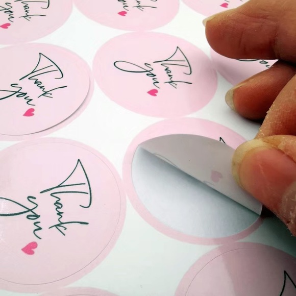 50pcs -  1.5 Inch Round Thank You Stickers - Picture 2 of 3